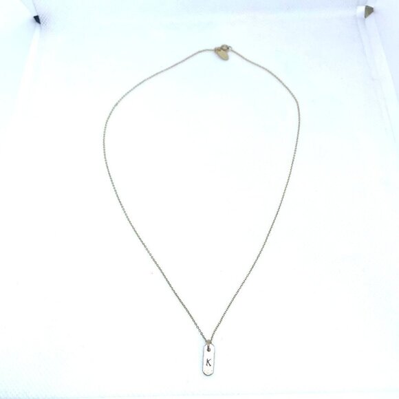 Nashelle Dog Tag Pendant Chain Necklace Gold Tone Spring Ring Closure 18 Inches - Picture 2 of 4